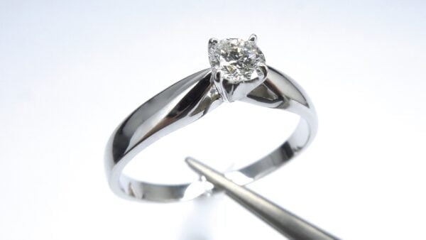 Pierścionki z brylantami - PLATYNOWY pierścionek z diamentem 0,17ct - Q-ZAR-PT-300